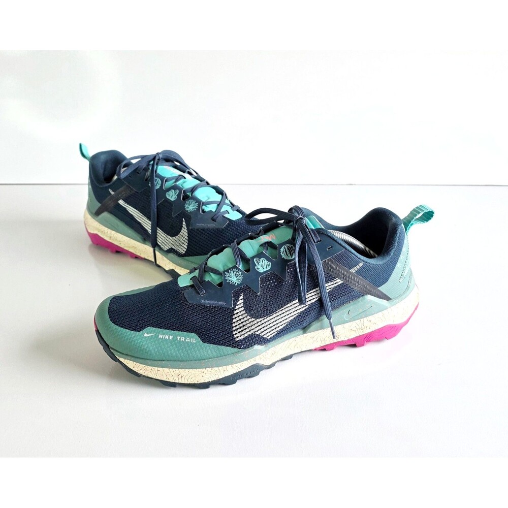 NIKE Wildhorse 8 Trail Running Shoes Armory Navy Sz 12 46 Blue Multi Sneakers